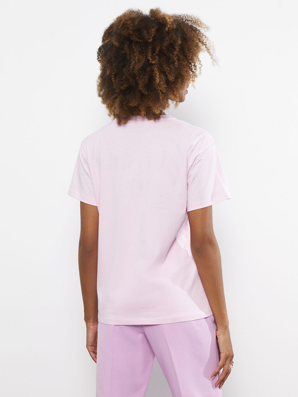 T-shirt en Coton à Manches Courtes avec Imprimé Lettre et Col Rond pour Femmes-6