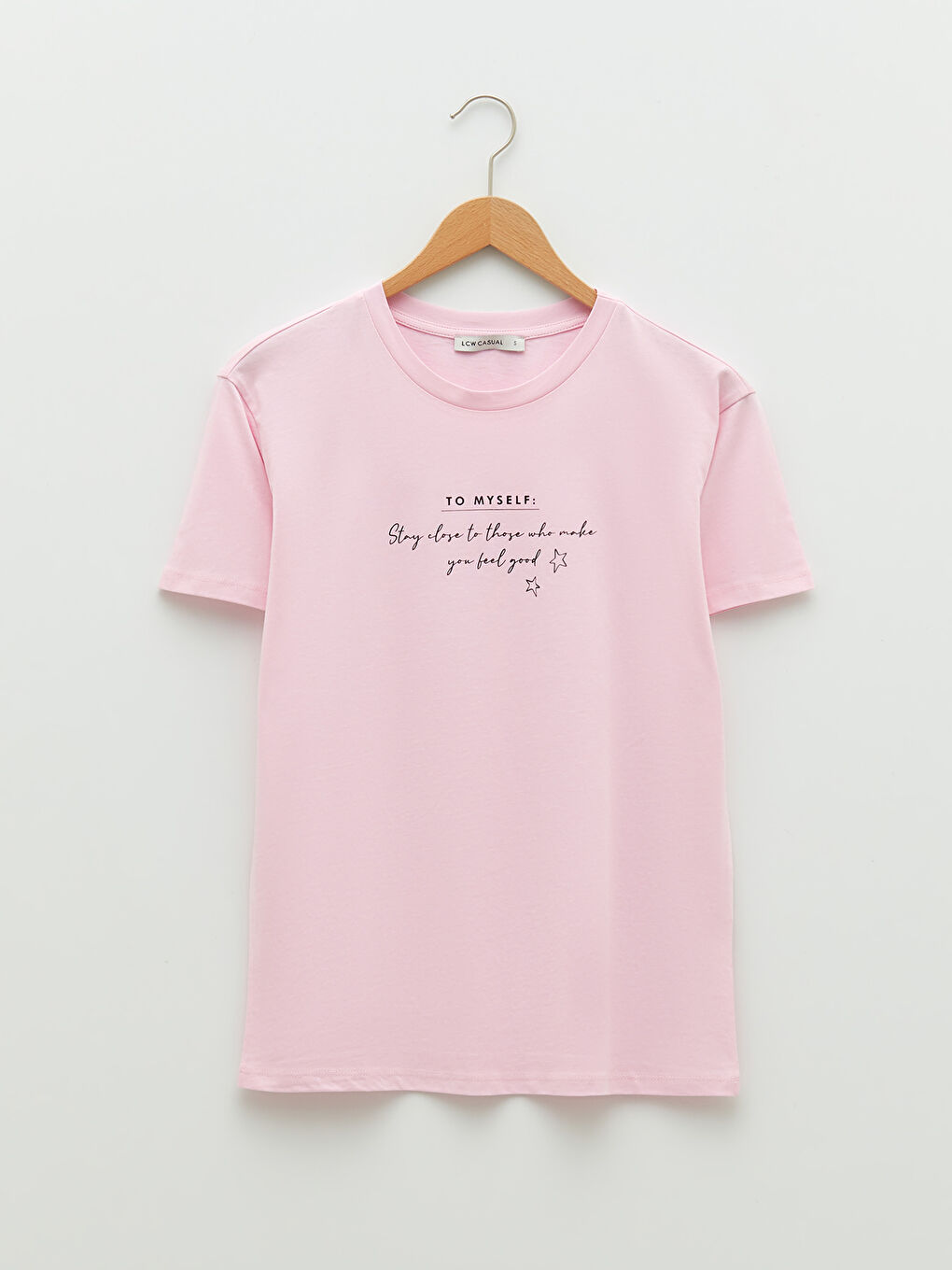 T-shirt en Coton à Manches Courtes avec Imprimé Lettre et Col Rond pour Femmes-7