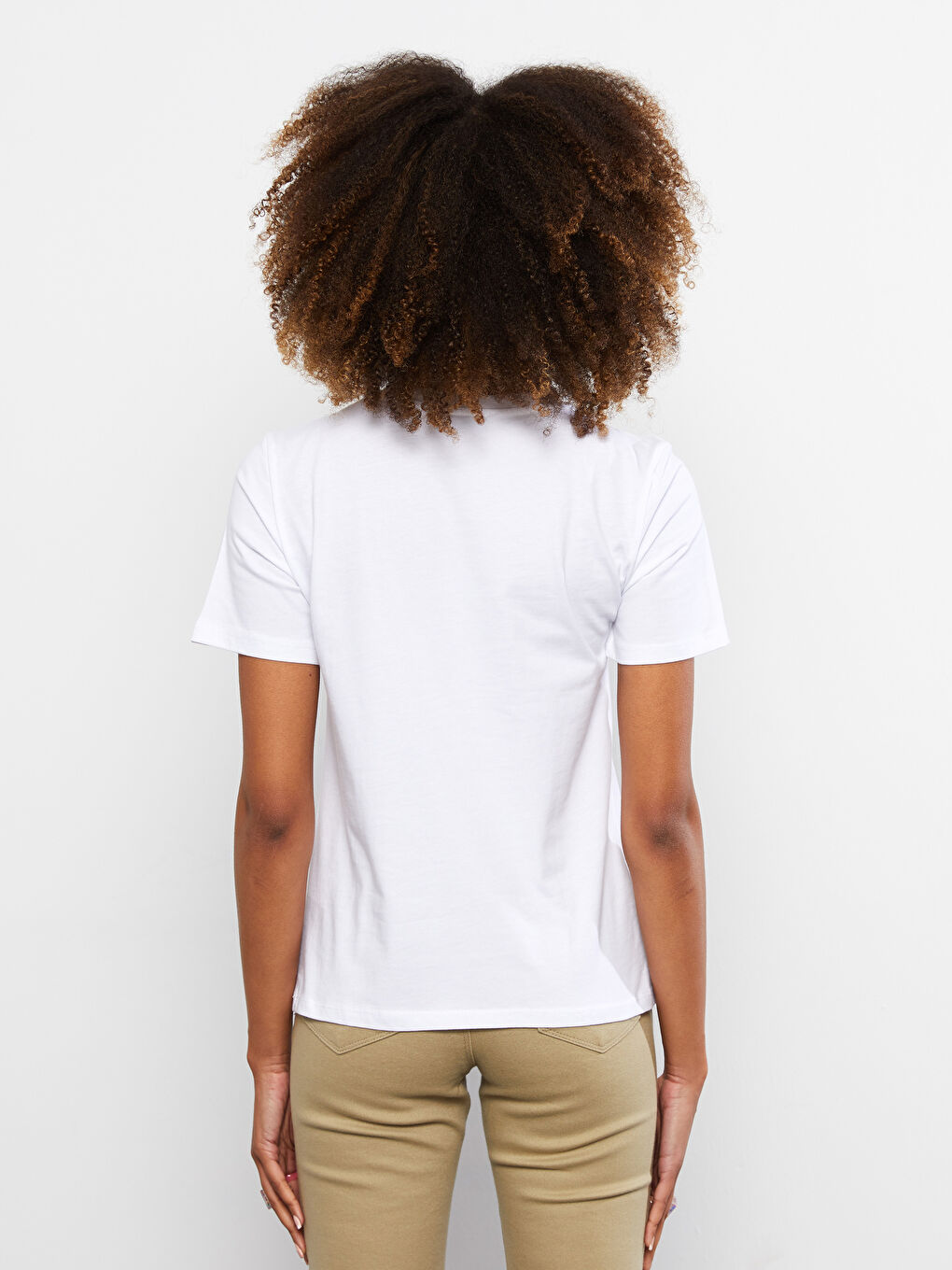 Crew Neck Printed Short Sleeve Cotton Women's T-shirt-4