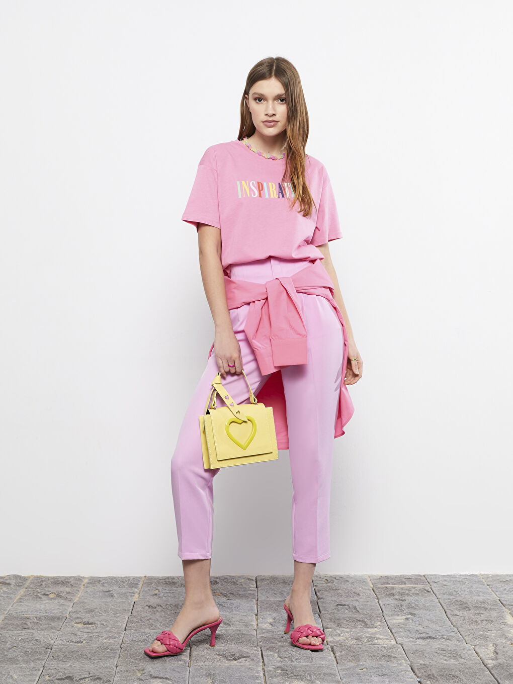 Crew Neck Letter Printed Short Sleeve Cotton Women's T-Shirt-1