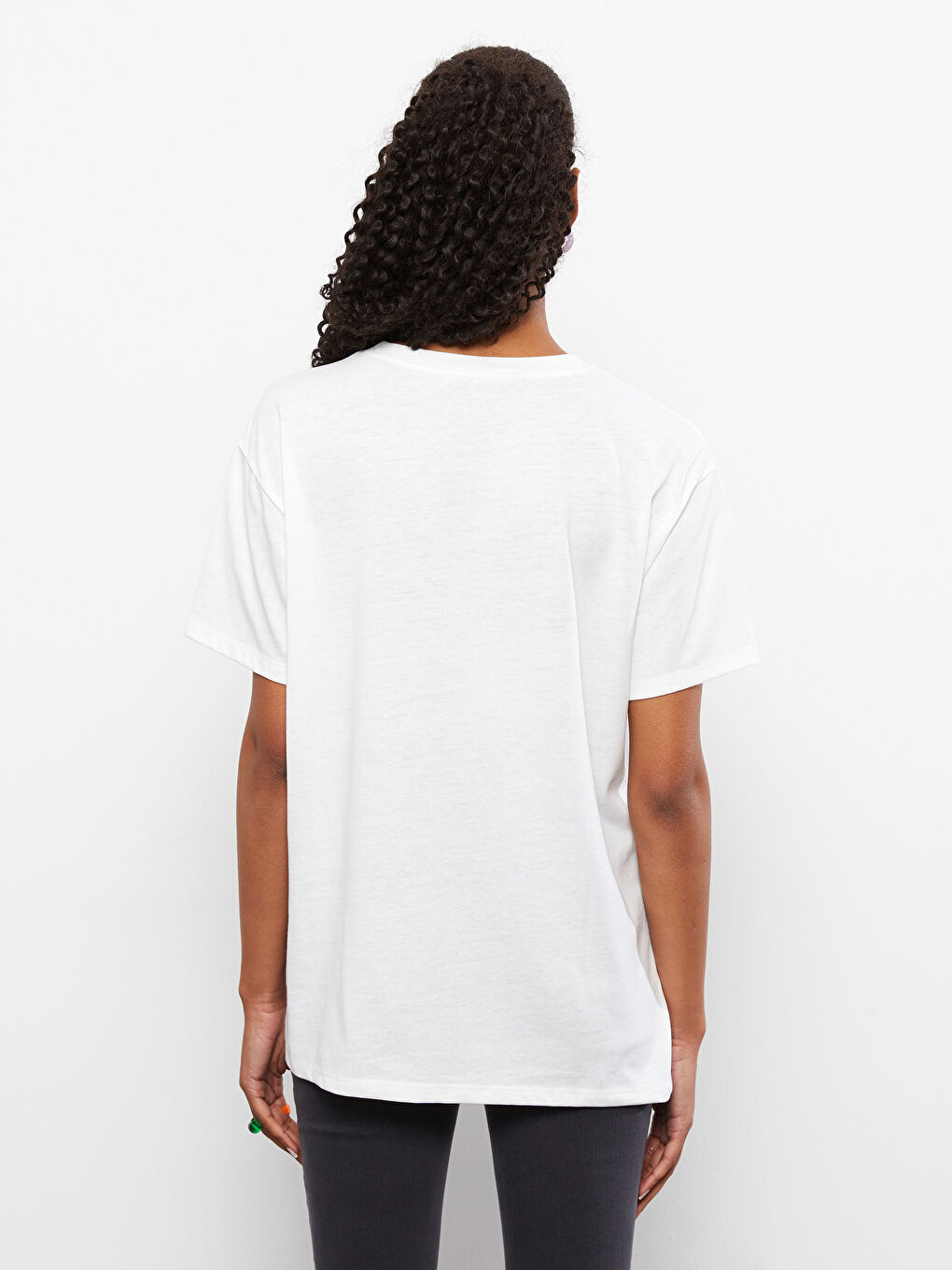 Crew Neck Letter Printed Short Sleeve Women's T-Shirt-4