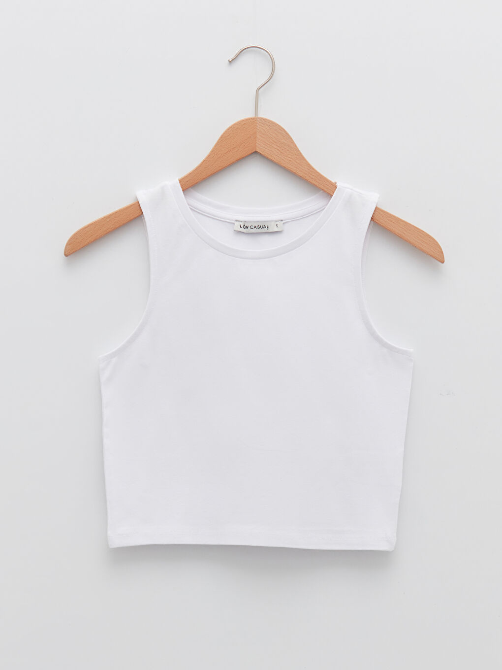 Maiou Simplu din Bumbac cu Guler Rotund pentru Femei-4