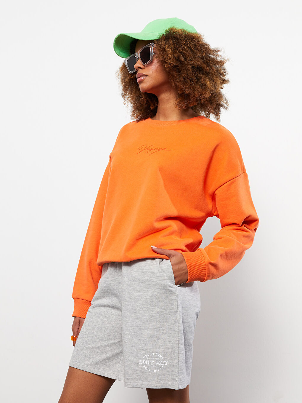 Women's Elastic Waist Printed Pocket Detailed Shorts