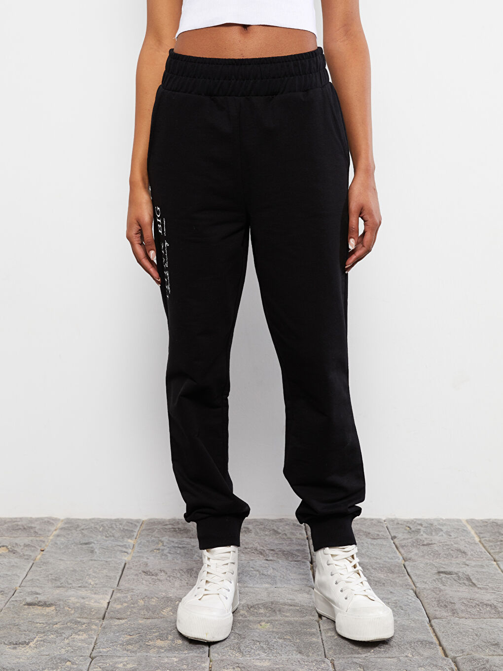 LCW Vision Elastic Waist Printed Pocket Detailed Women's Jogger Sweatpants -S2GG00Z8-RQN