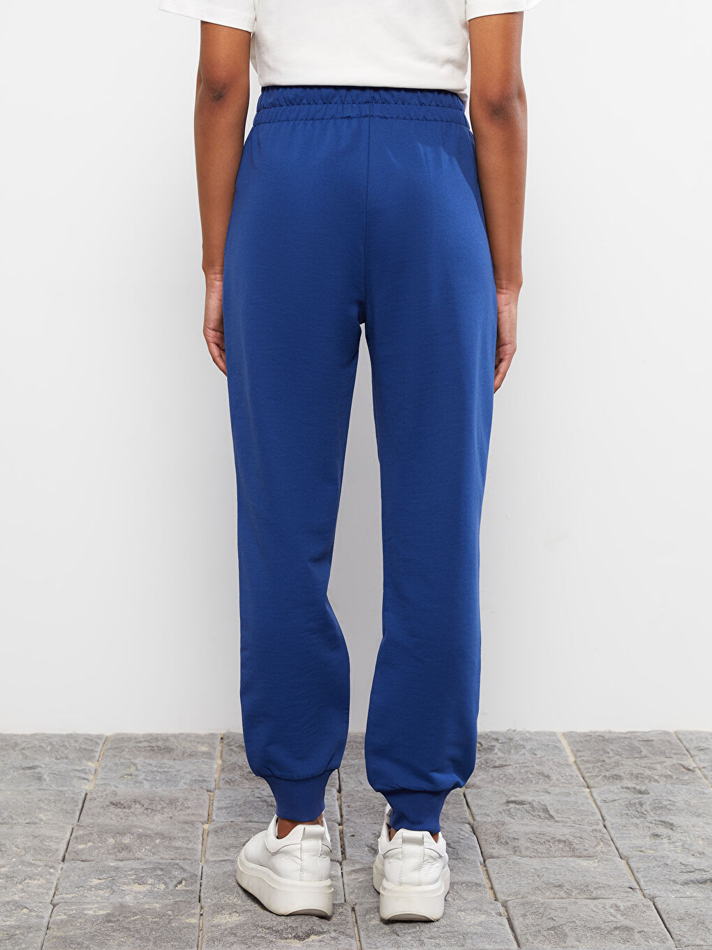 Lacivert Beli Lastikli Baskılı Kadın Jogger Eşofman Altı-3