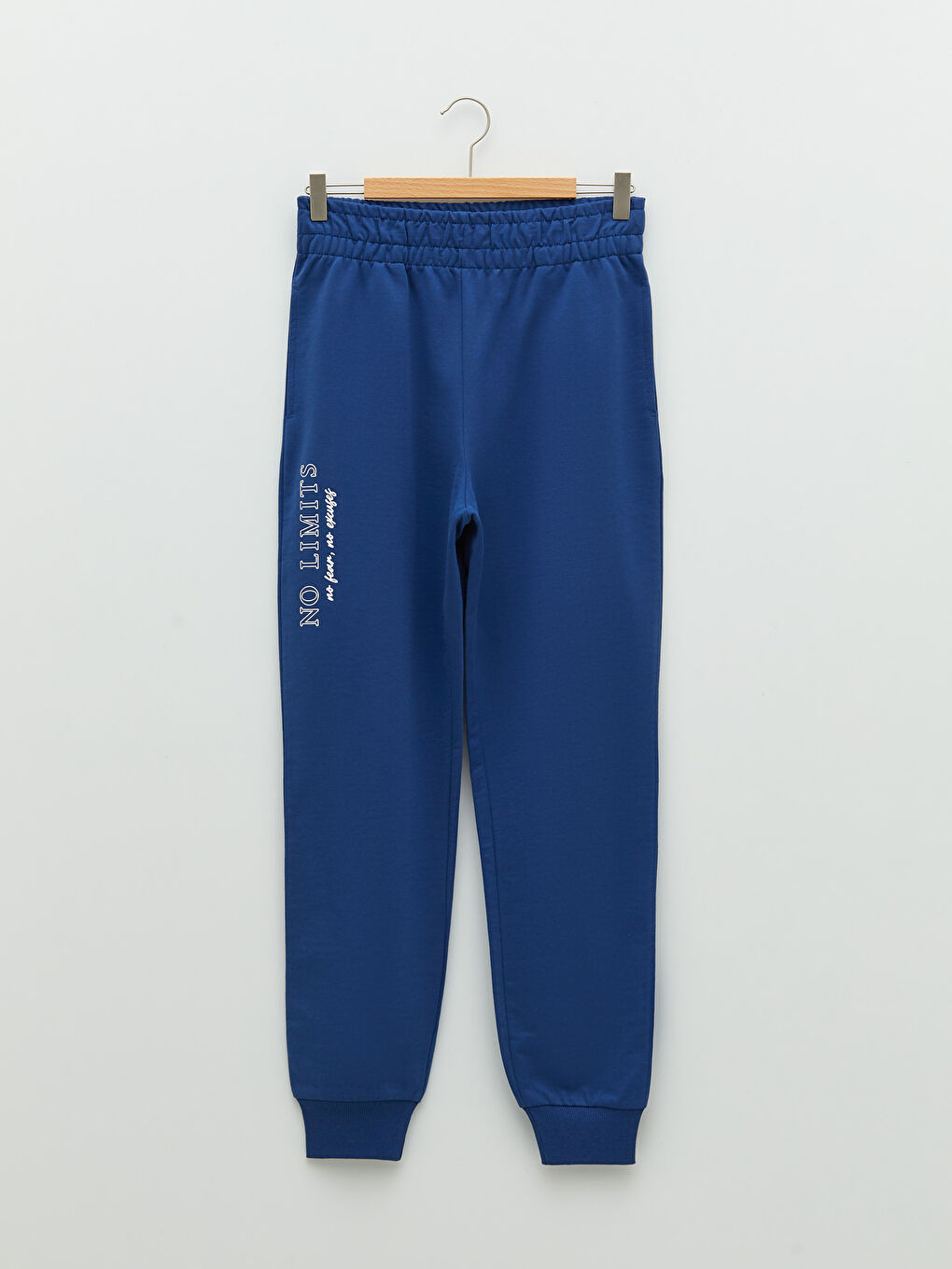 Lacivert Beli Lastikli Baskılı Kadın Jogger Eşofman Altı-5