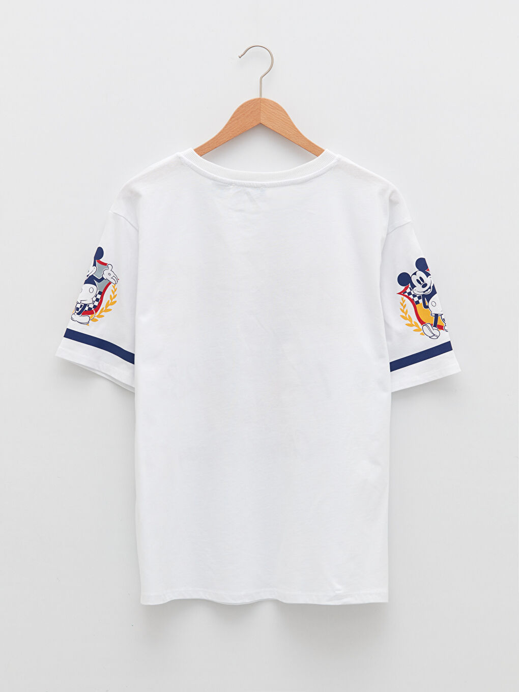 Crew Neck Mickey Mouse Printed Short Sleeve Cotton Women's T-Shirt-6