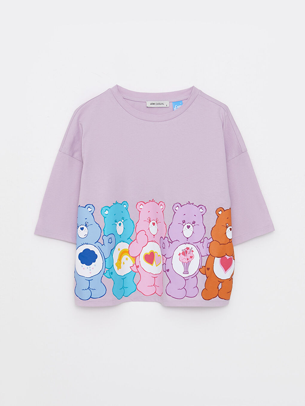 Crew Neck Care Bears Printed Short Sleeve Cotton Women's T-Shirt-6