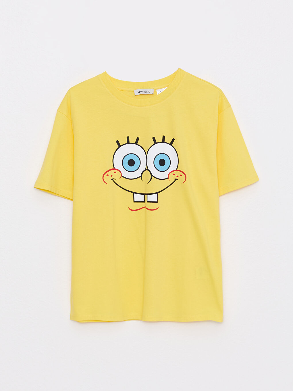 Crew Neck SpongeBob Printed Short Sleeve Cotton Women's T-Shirt-5