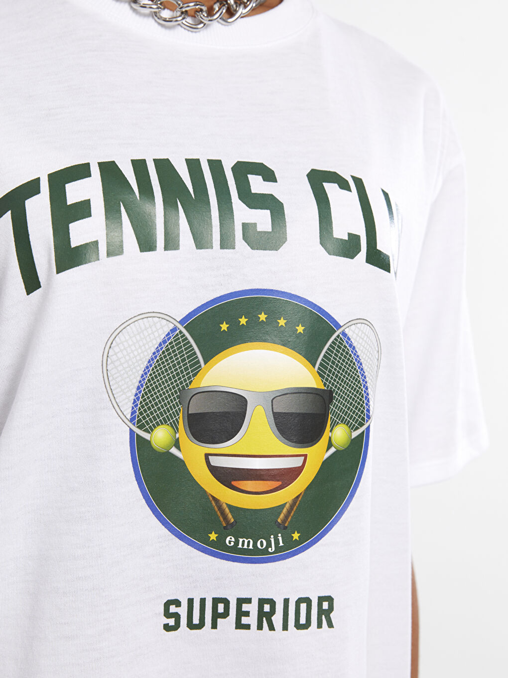 LCW Vision Crew Neck Emoji Printed Short Sleeve Women's T-Shirt -S2GG14Z8-R9K
