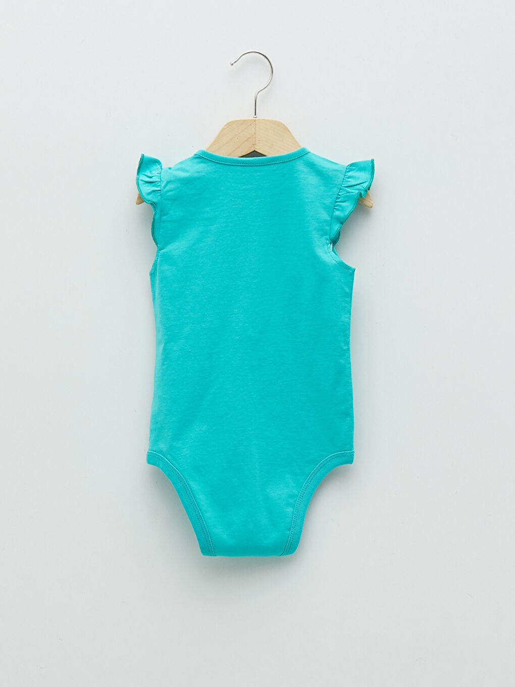 Crew Neck Printed Baby Girl Bodysuit With Snap Fastener 2 Pieces-3