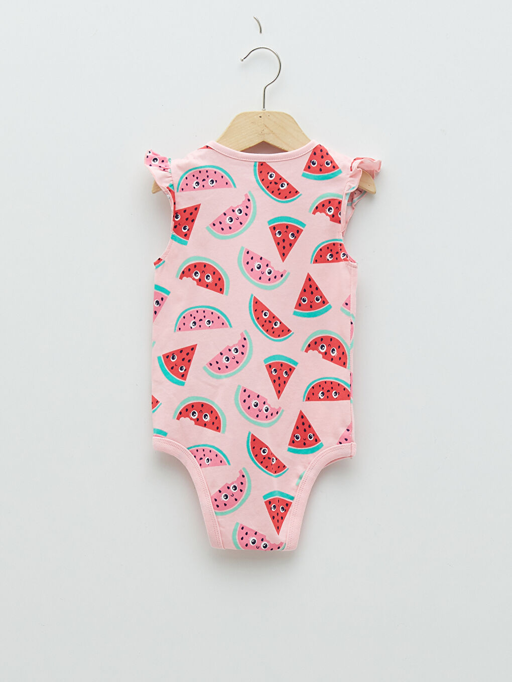 Crew Neck Printed Baby Girl Bodysuit With Snap Fastener 2 Pieces-4