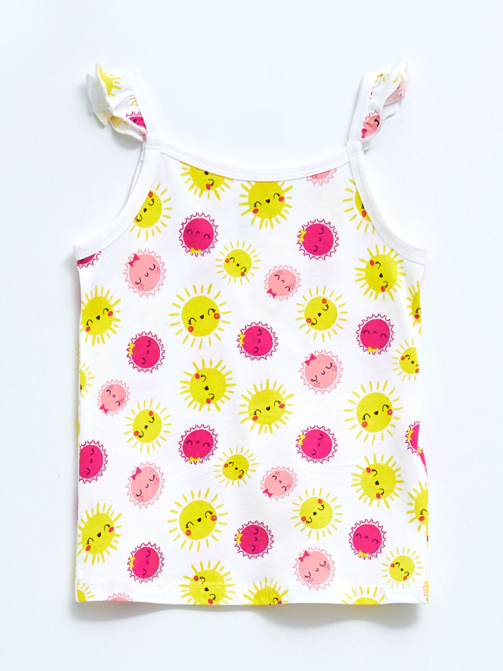 Дөңгелек жағалы принтті қыз балаларға арналған 2 данадан тұратын пижама жинағы-1