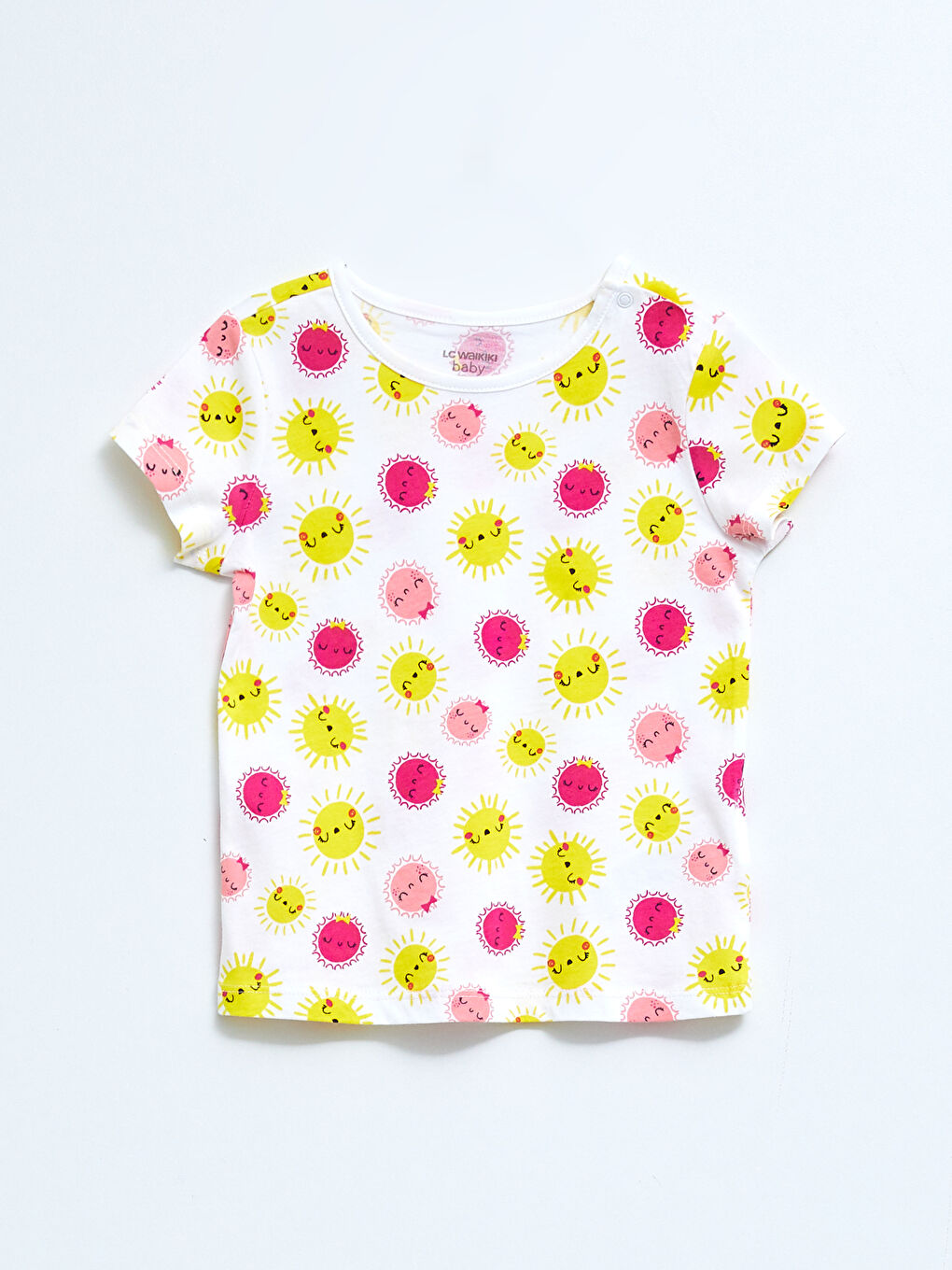 Дөңгелек жағалы принтті қыз балаларға арналған 2 данадан тұратын пижама жинағы-2