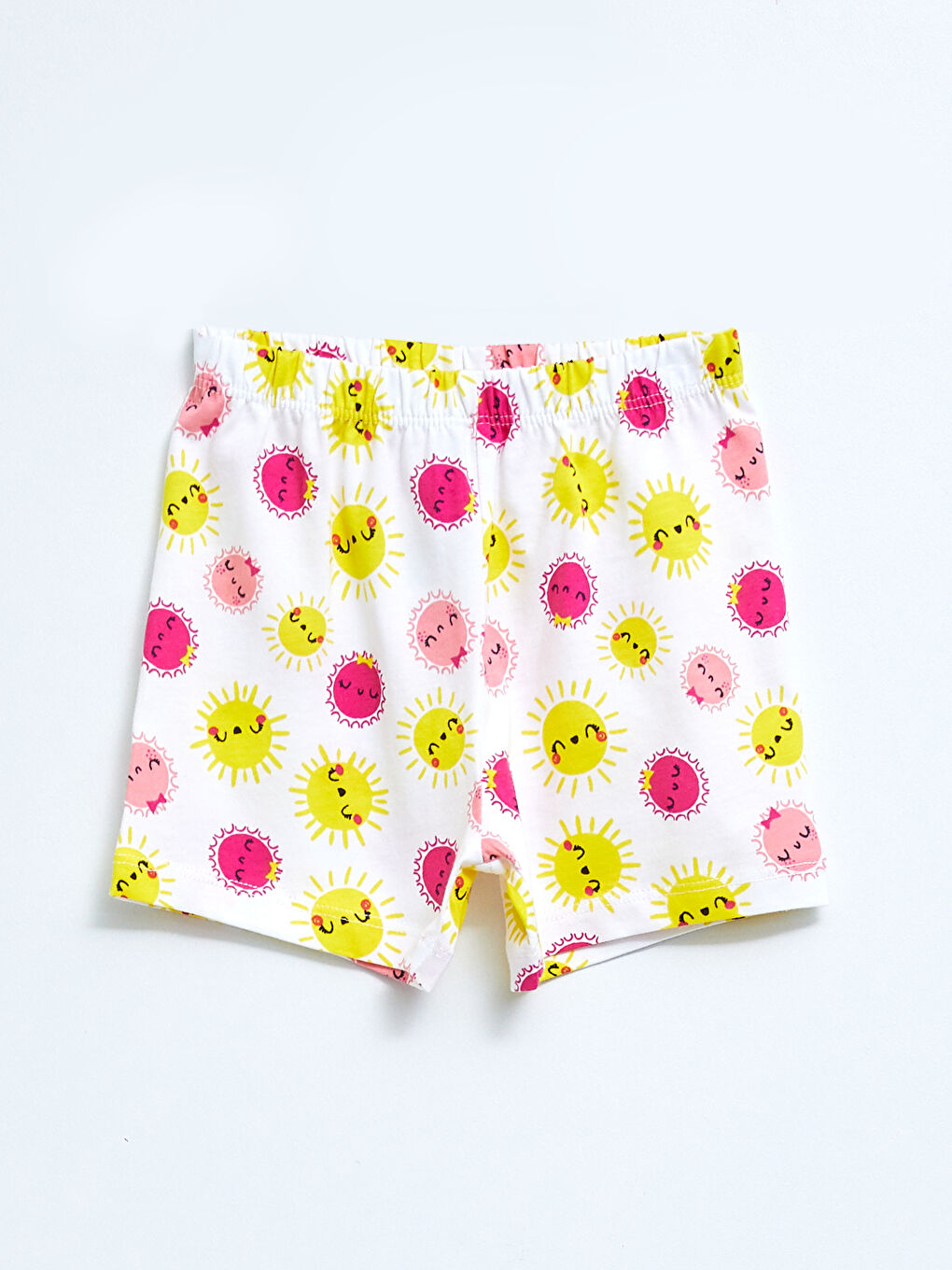 Дөңгелек жағалы принтті қыз балаларға арналған 2 данадан тұратын пижама жинағы-3