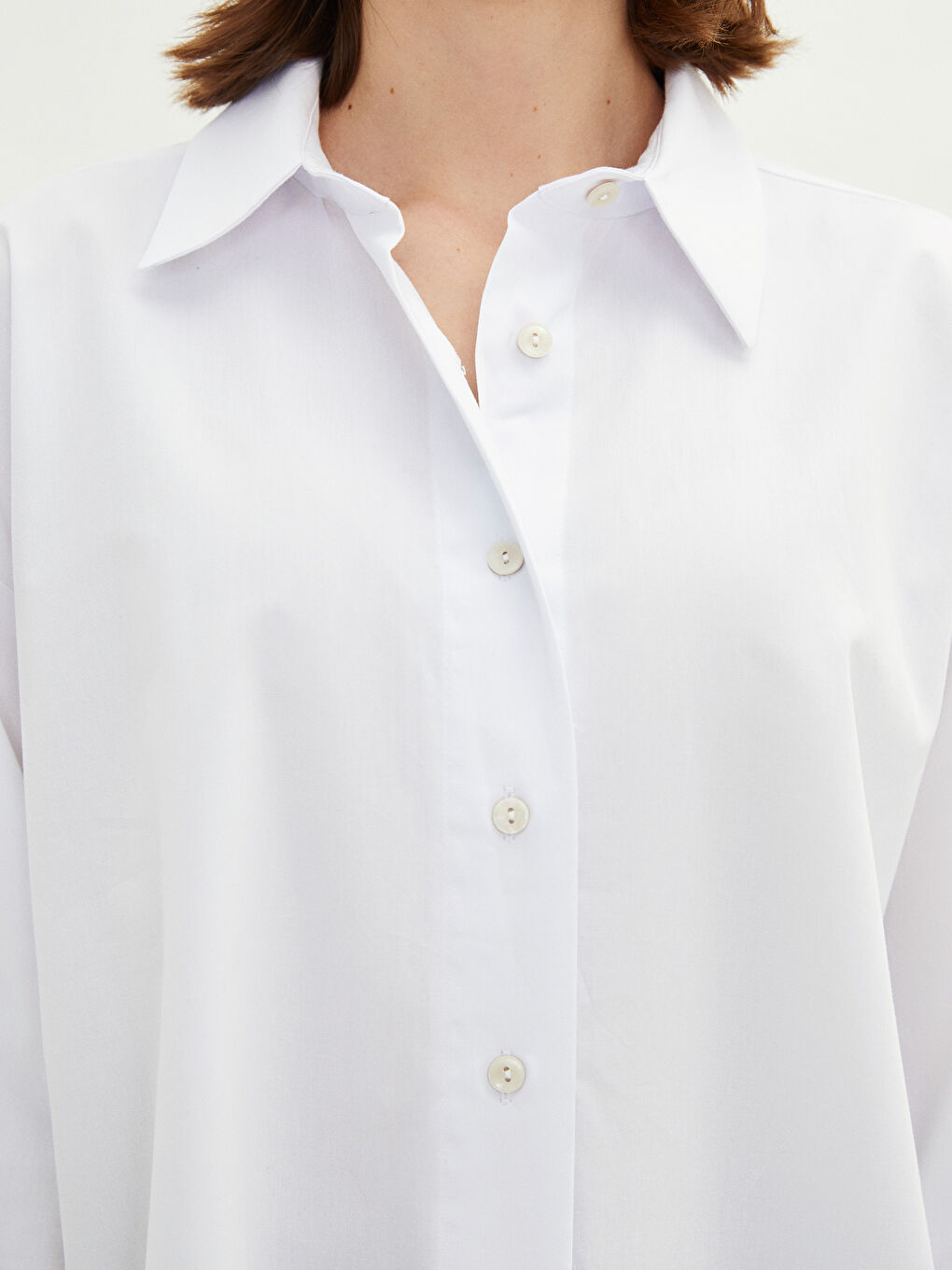LCW Vision Buttoned Regular Long Sleeve Poplin Women's Shirt