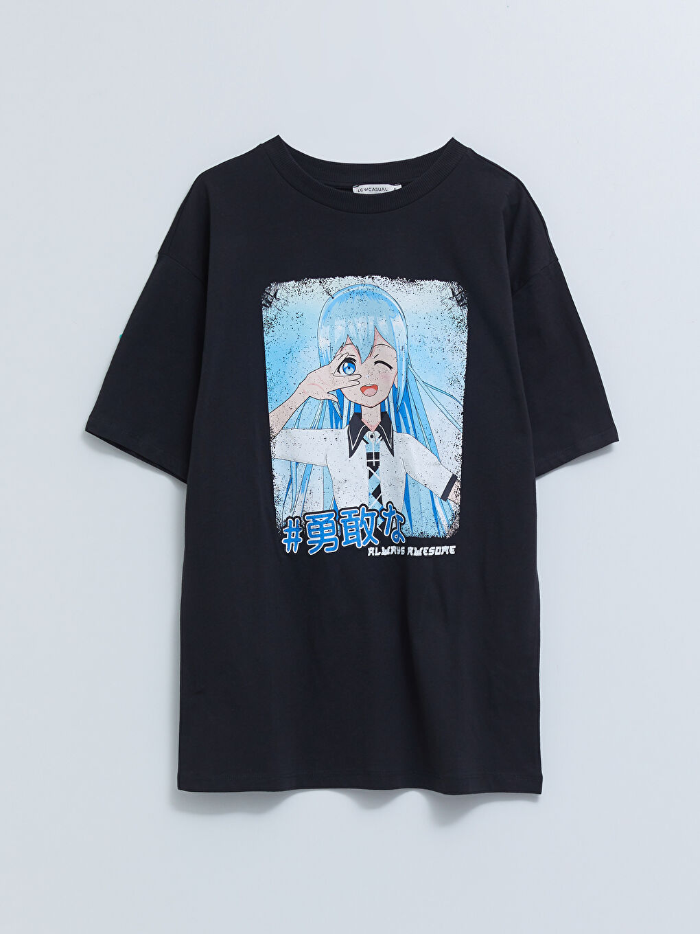 LCW Vision Crew Neck Printed Short Sleeve Cotton Women's T-shirt -S2GG38Z8-HFF