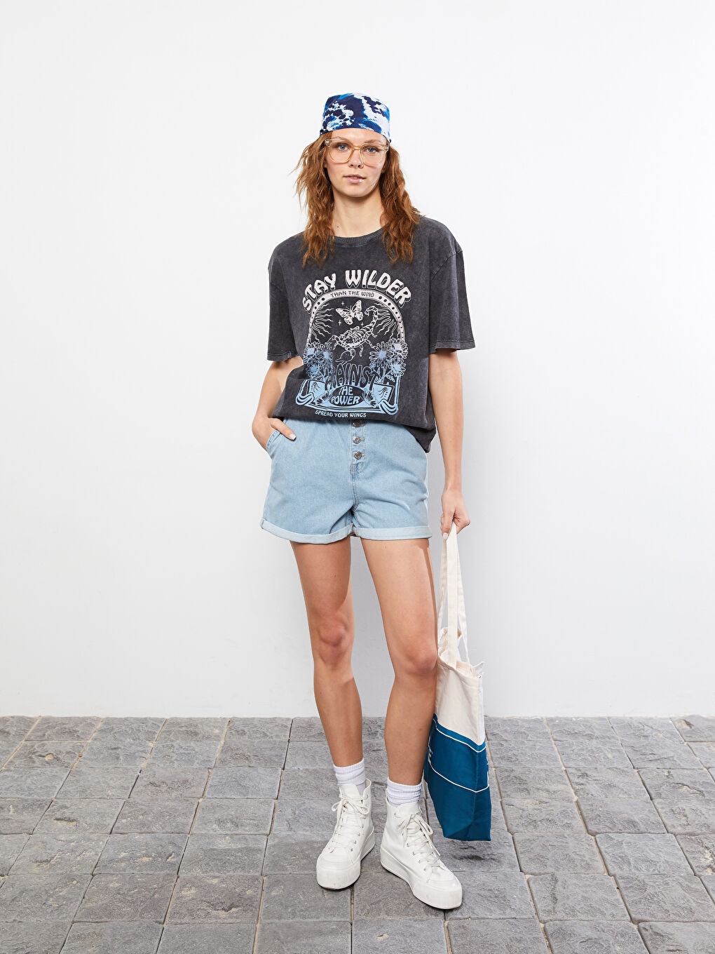 Crew Neck Printed Short Sleeve Cotton Women's T-shirt