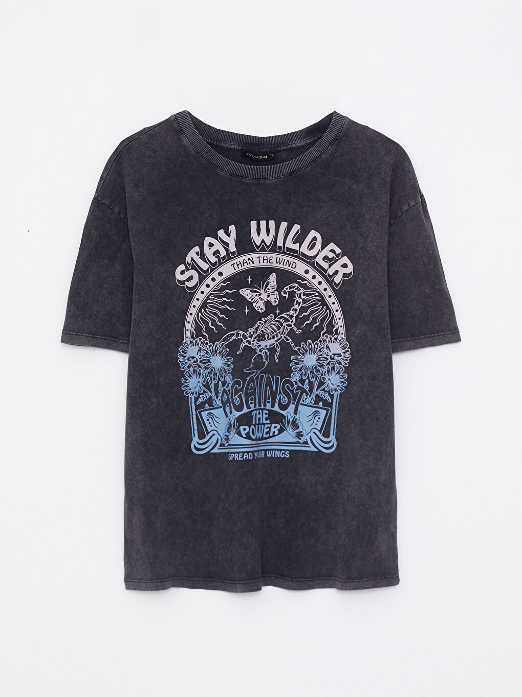 Crew Neck Printed Short Sleeve Cotton Women's T-shirt-5