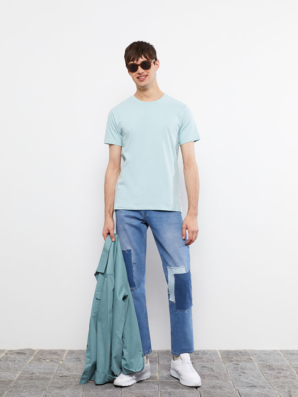 XSIDE Crew Neck Short Sleeve Basic Combed Cotton Men's T-shirt -S2GG74Z8-FFV