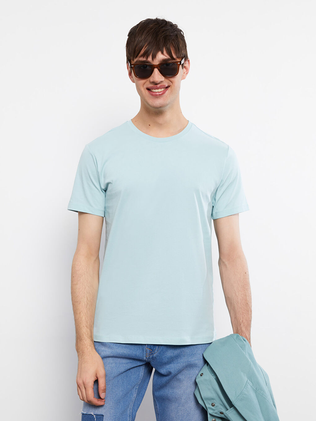 XSIDE Crew Neck Short Sleeve Basic Combed Cotton Men's T-shirt -S2GG74Z8-FFV