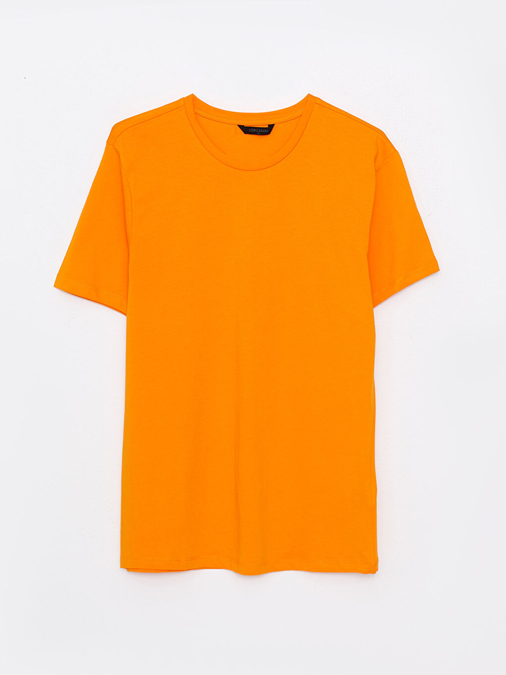 Turuncu Bisiklet Yaka Kısa Kollu Basic Penye Erkek Tişört-6