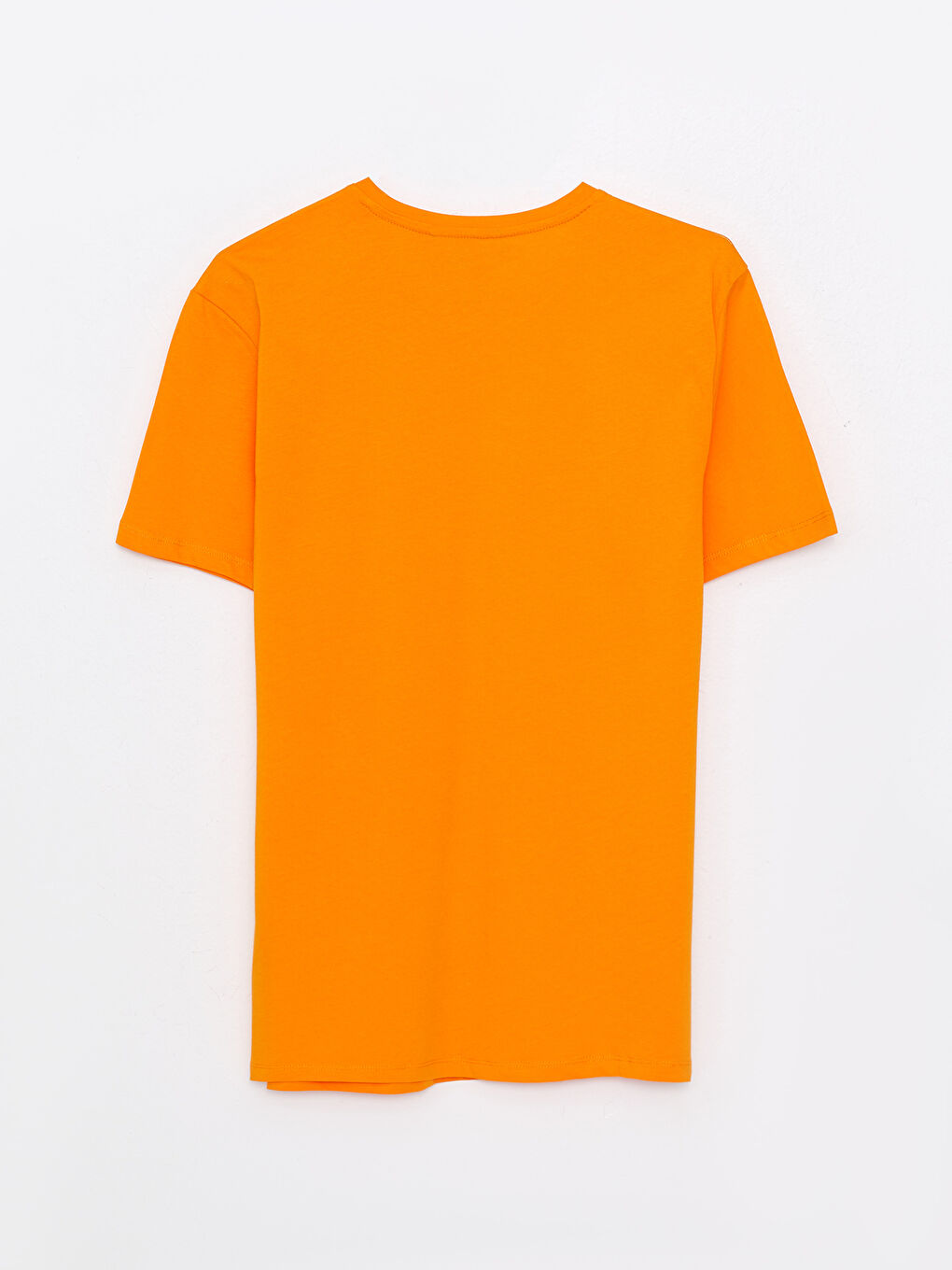 Turuncu Bisiklet Yaka Kısa Kollu Basic Penye Erkek Tişört-7