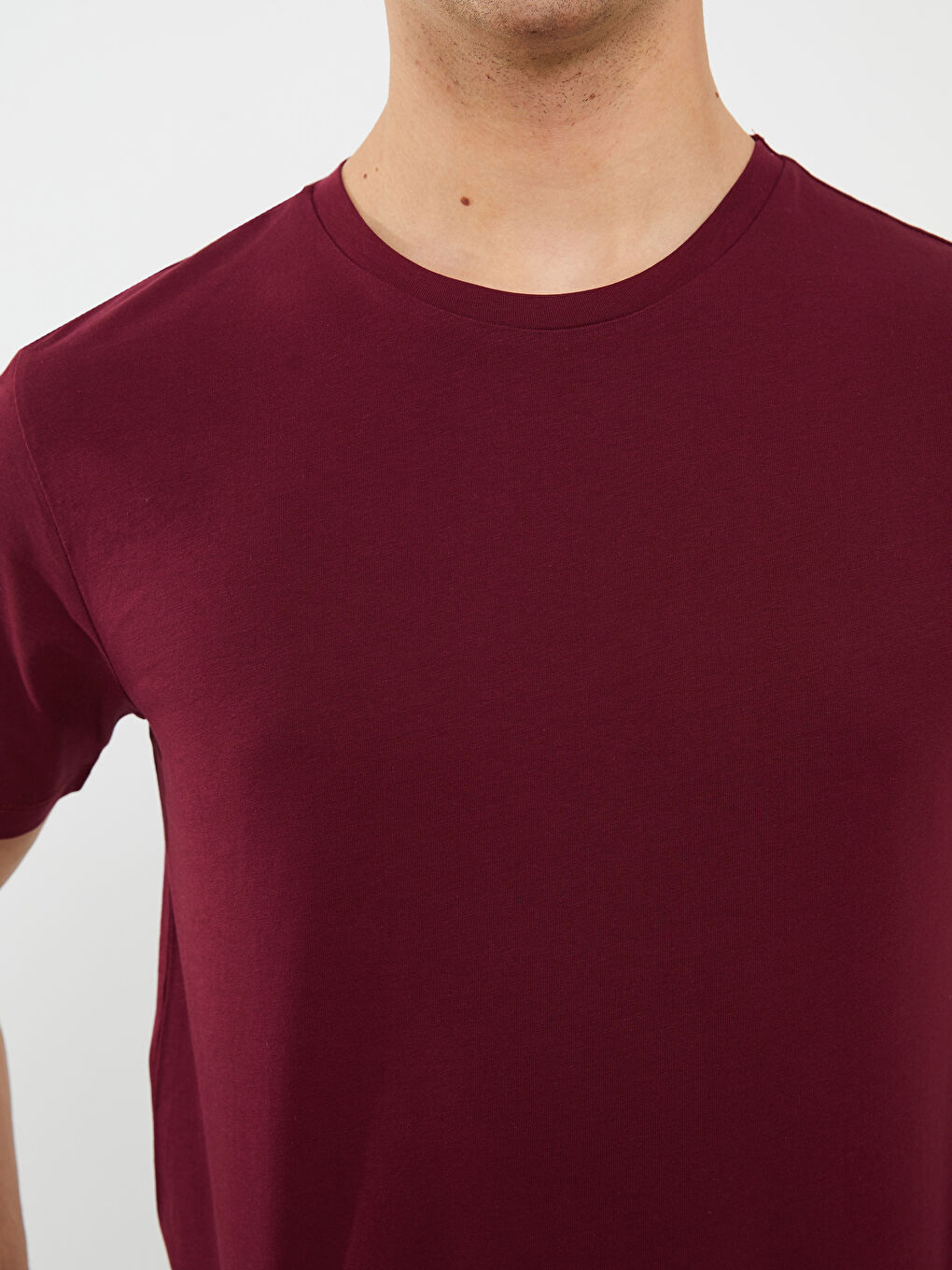 تيشيرت رجالي ياقة دائرية كم قصير قطن ممشط أساسي-3