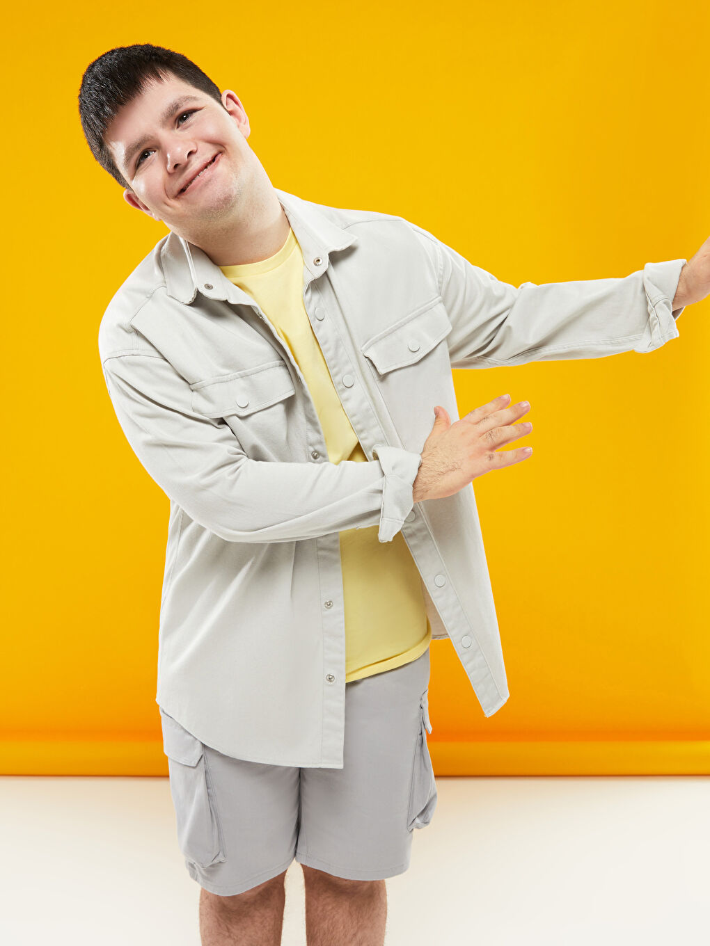 تيشيرت رجالي ياقة دائرية كم قصير قطن ممشط أساسي-6