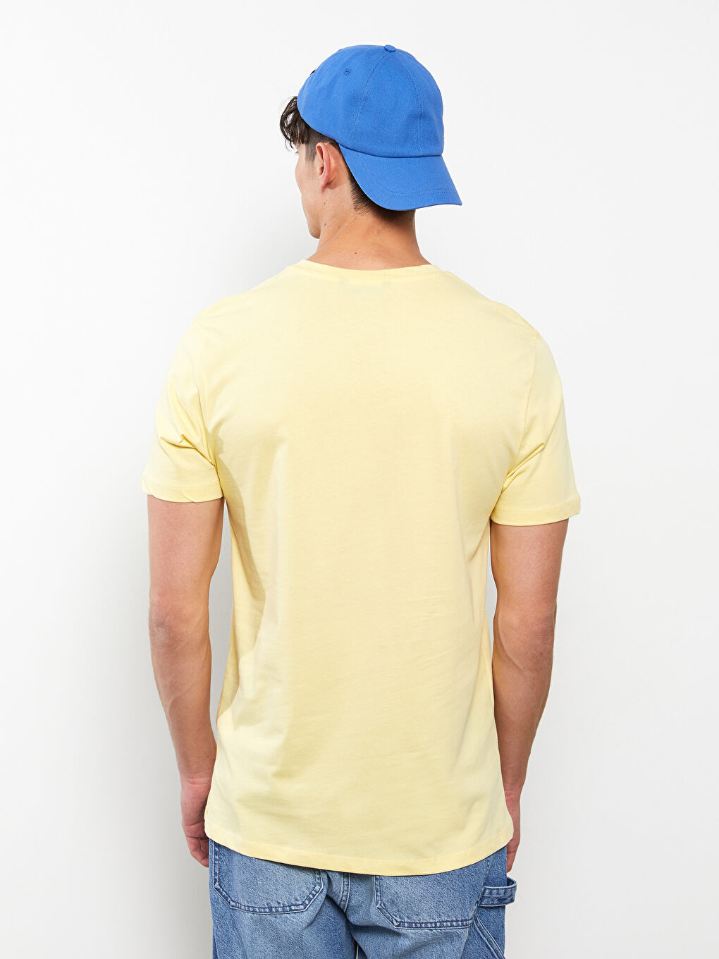 تيشيرت رجالي ياقة دائرية كم قصير قطن ممشط أساسي-4