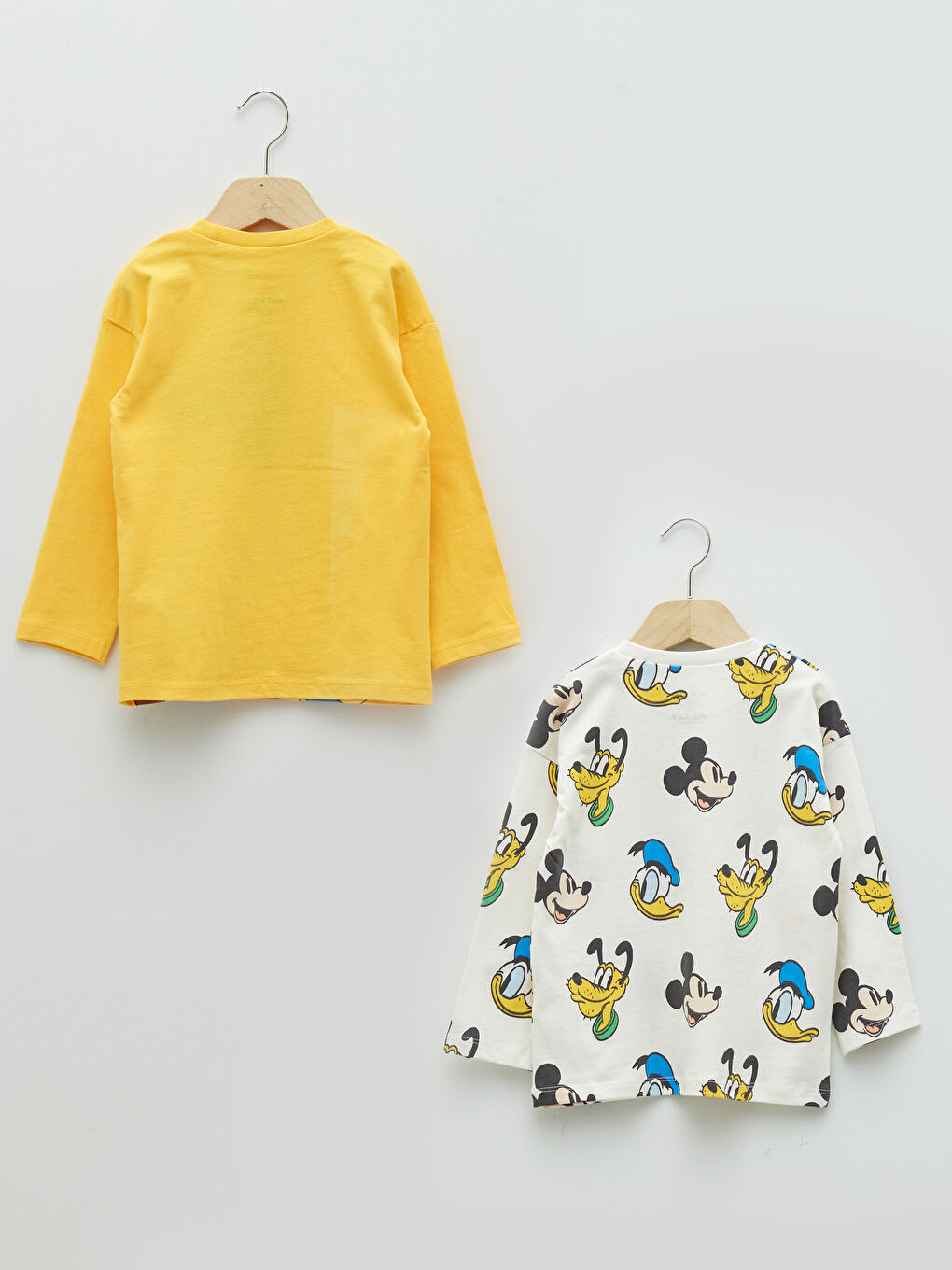 Rundhalsausschnitt Langarm Mickey Mouse Bedrucktes Baby Jungen T-Shirt 2er-Pack-1