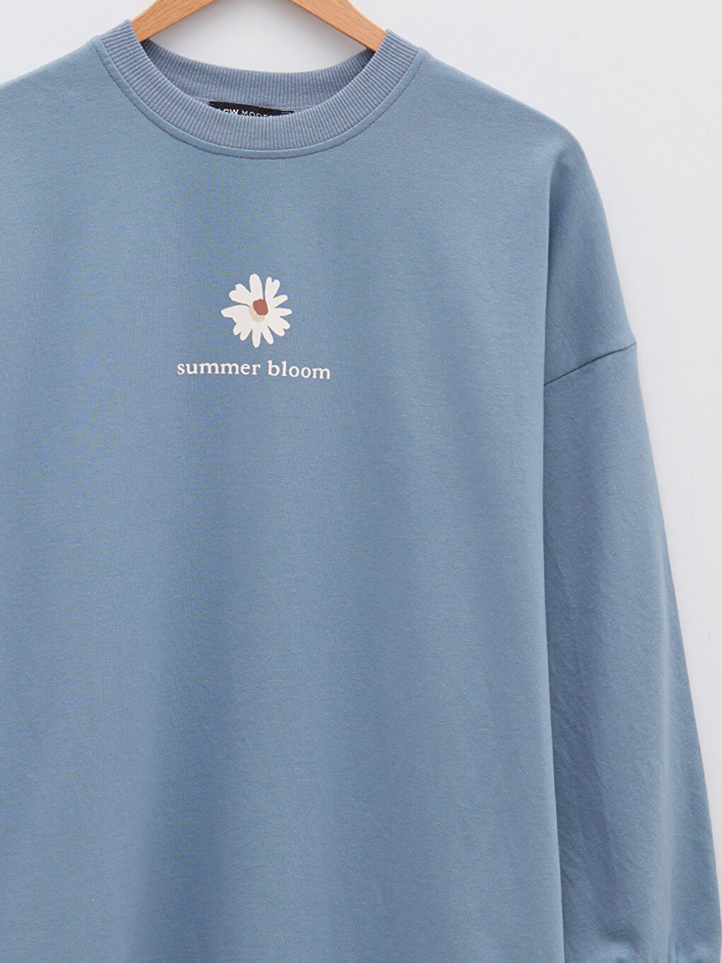 Mavi Bisiklet Yaka Baskılı Uzun Kollu Kadın Sweatshirt Tunik-7