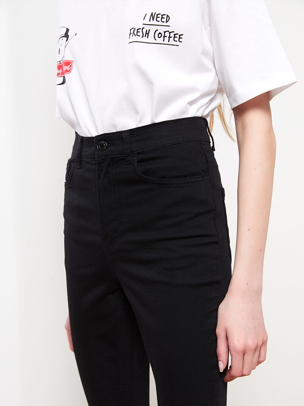 Siyah Yüksek Bel Jüpiter Süper Skinny Fit Kadın Jean Pantolon-2