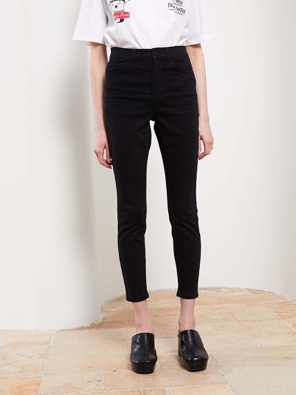 Siyah Yüksek Bel Jüpiter Süper Skinny Fit Kadın Jean Pantolon-3