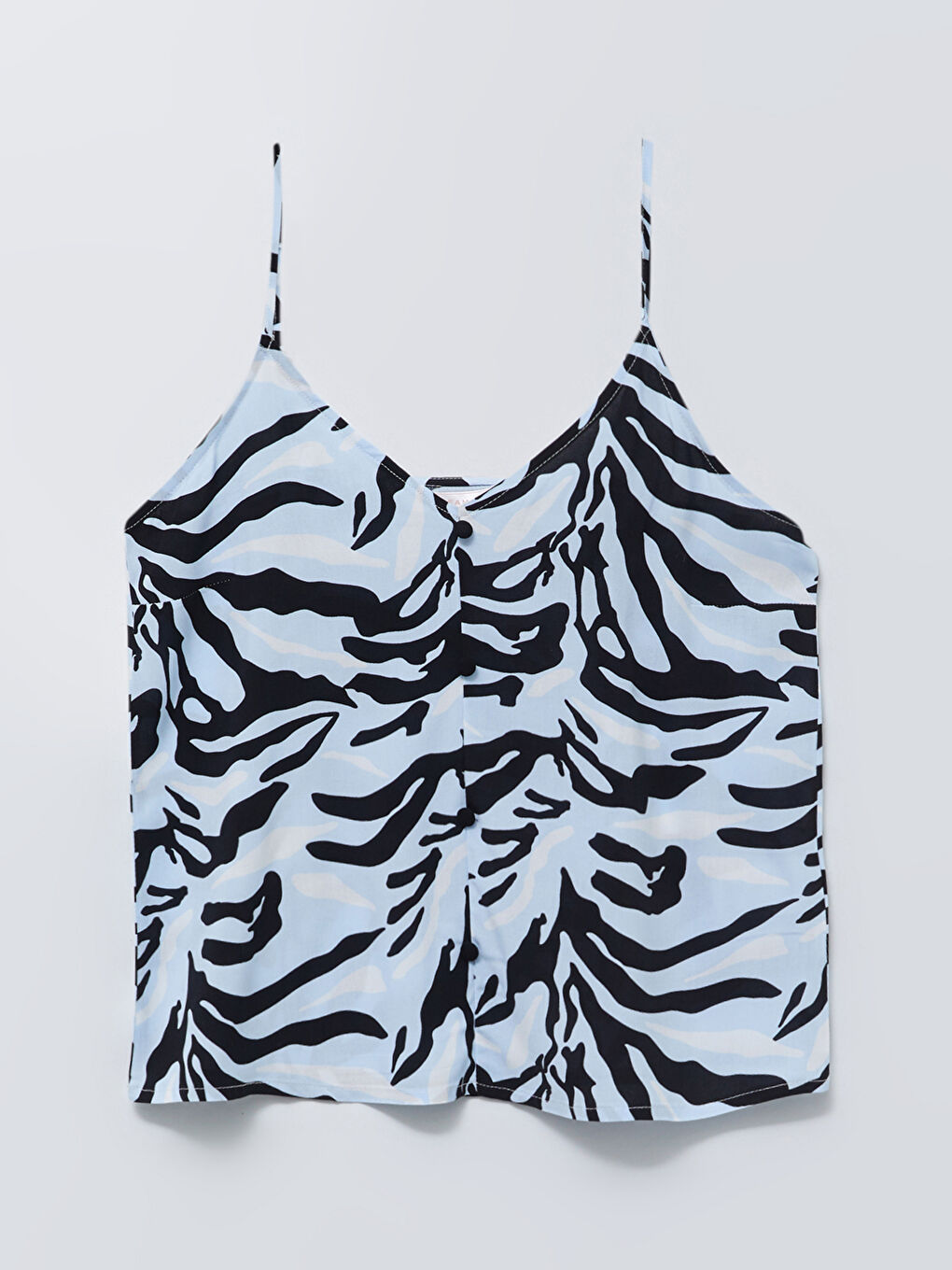 V-Neck Patterned Strap Viscose Women's Pajamas Set -S2GH98Z8-LQJ