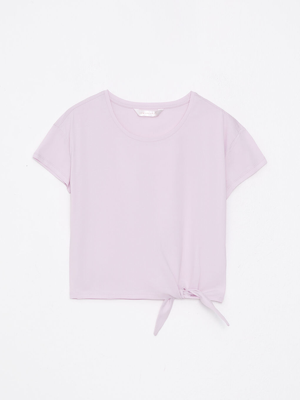 طقم بيجامة ياقة دائرية عادي كم قصير قطن للسيدات-5