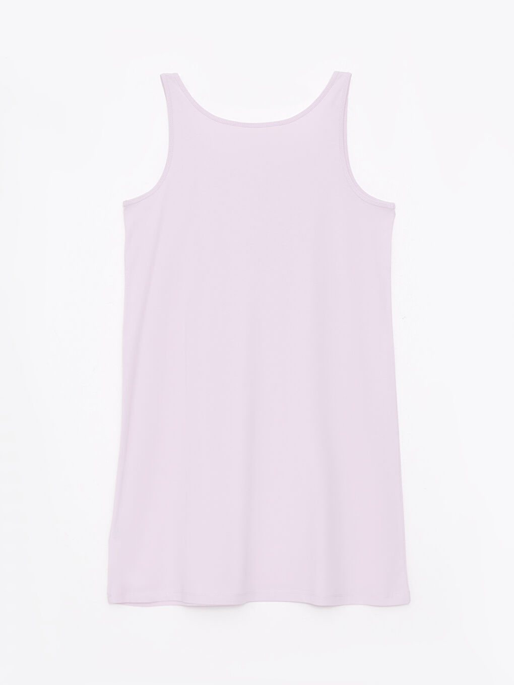 Lila U Yaka Baskılı Kolsuz Pamuklu Kadın Gecelik-6