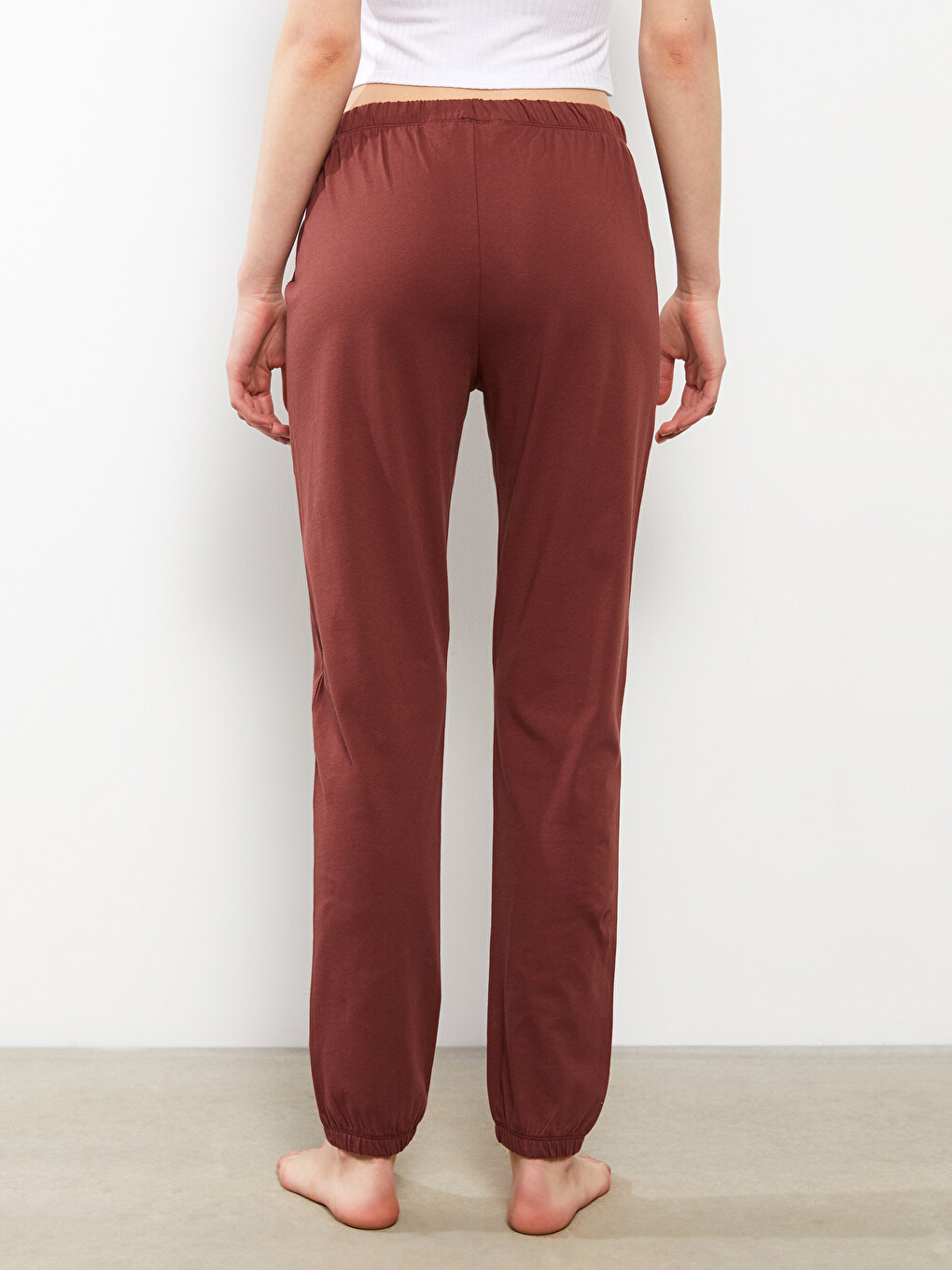 Bas De Pyjama Jogger En Coton Régulier À Taille Élastique Pour Femmes-4