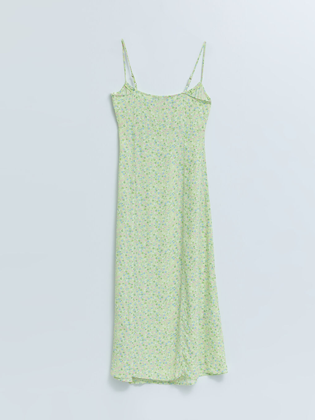 Square Neck Strap Floral Viscose Women's Dress-6