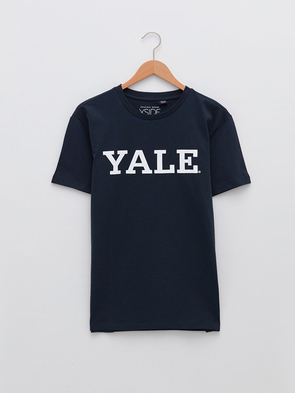 T-shirt pour Hommes en Coton Peigné à Manches Courtes avec Col Rond Imprimé Yale University-5