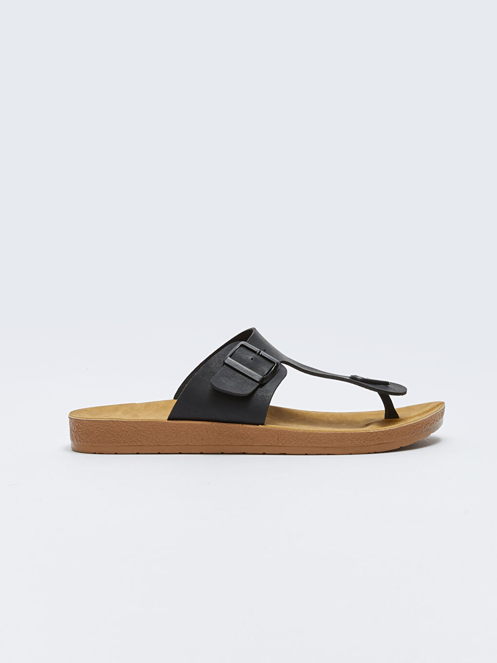 Siyah Toka Detaylı Parmak Arası Erkek Terlik-1