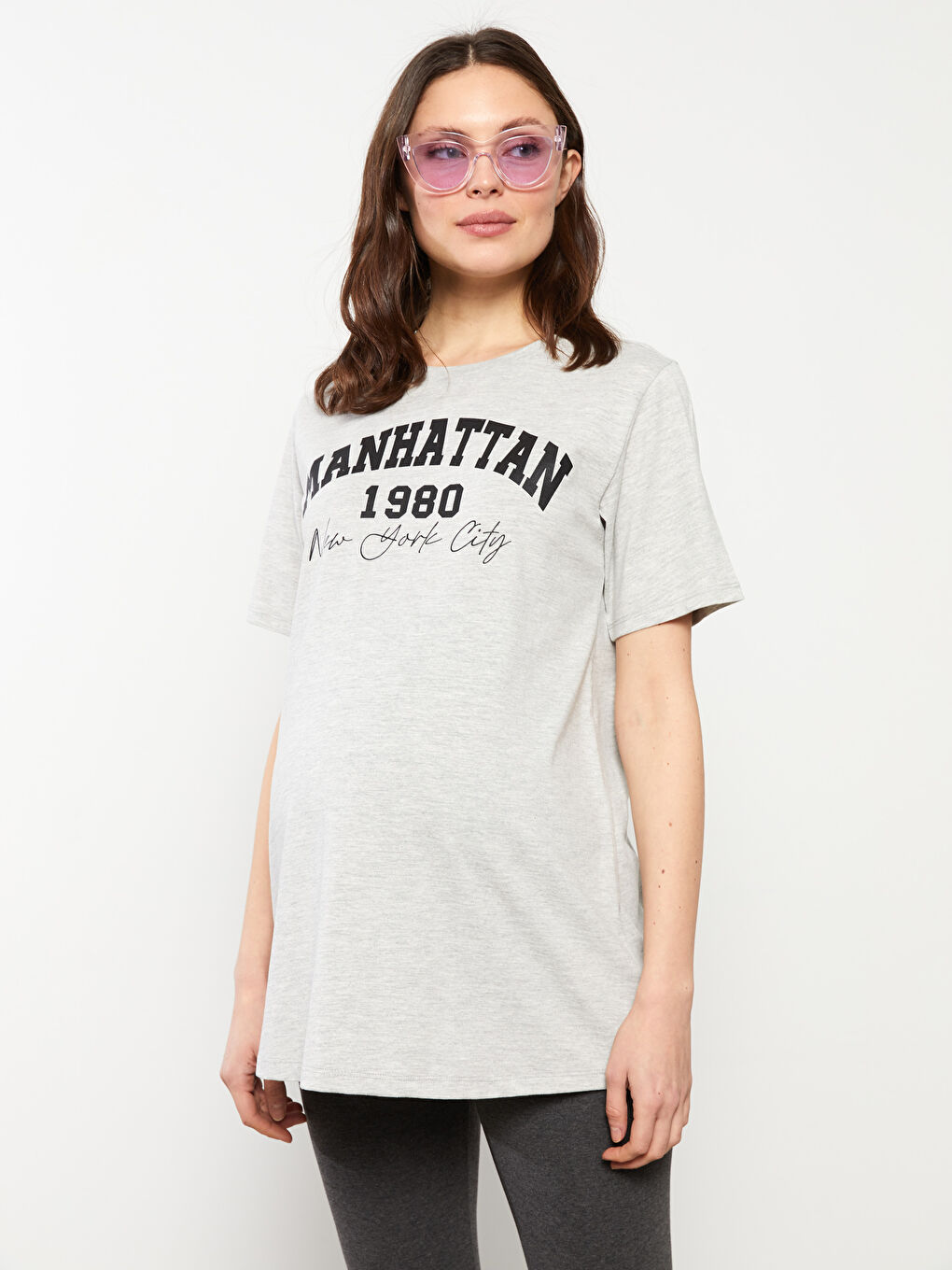 Žena SIVA Majica kratkih rukava-1