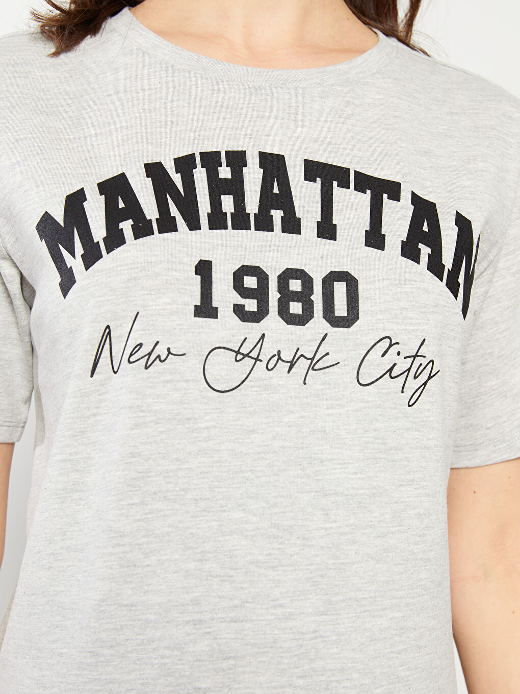 Žena SIVA Majica kratkih rukava-3