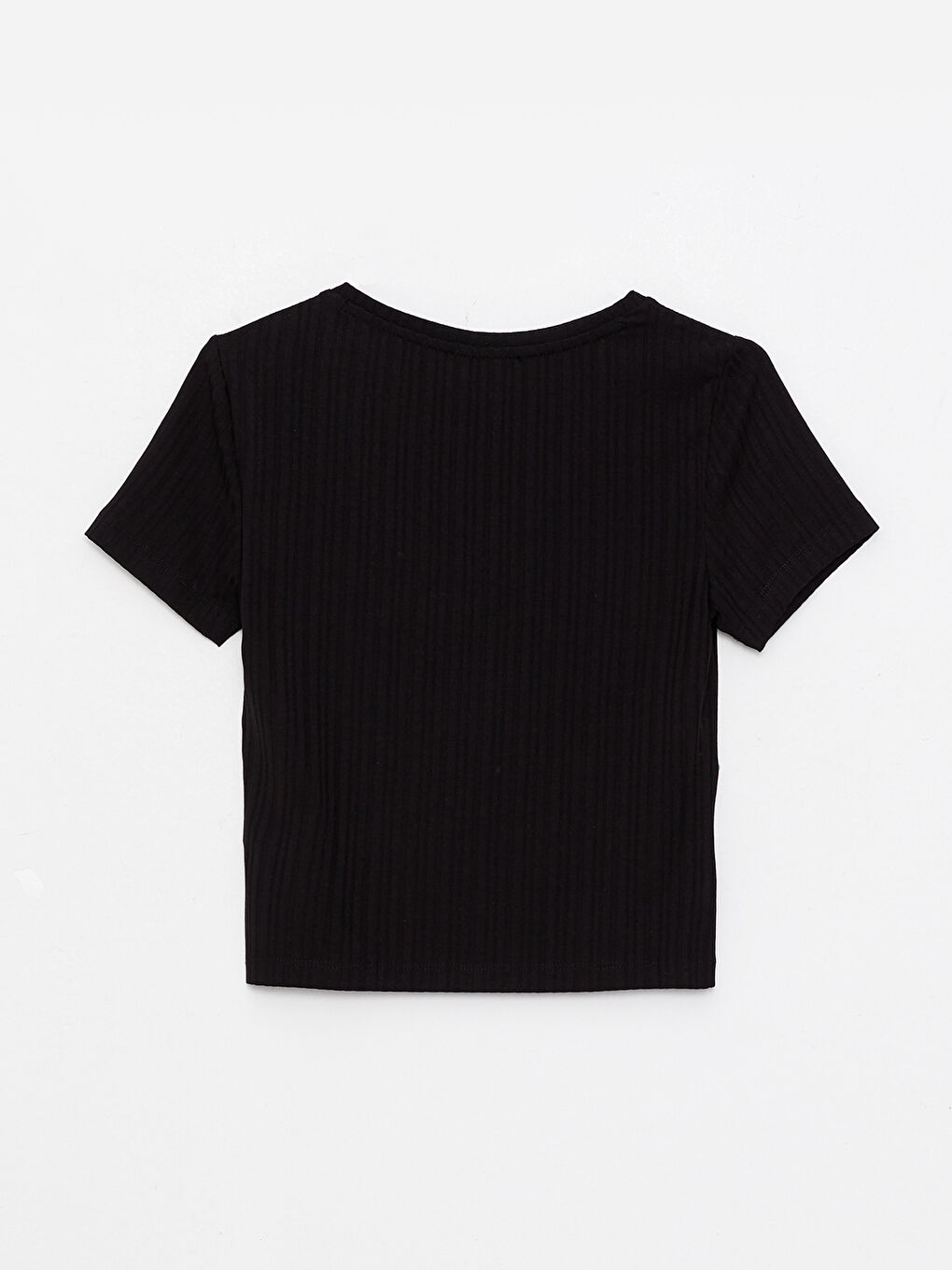 V-Neck Straight Short Sleeve Women's Crop-5