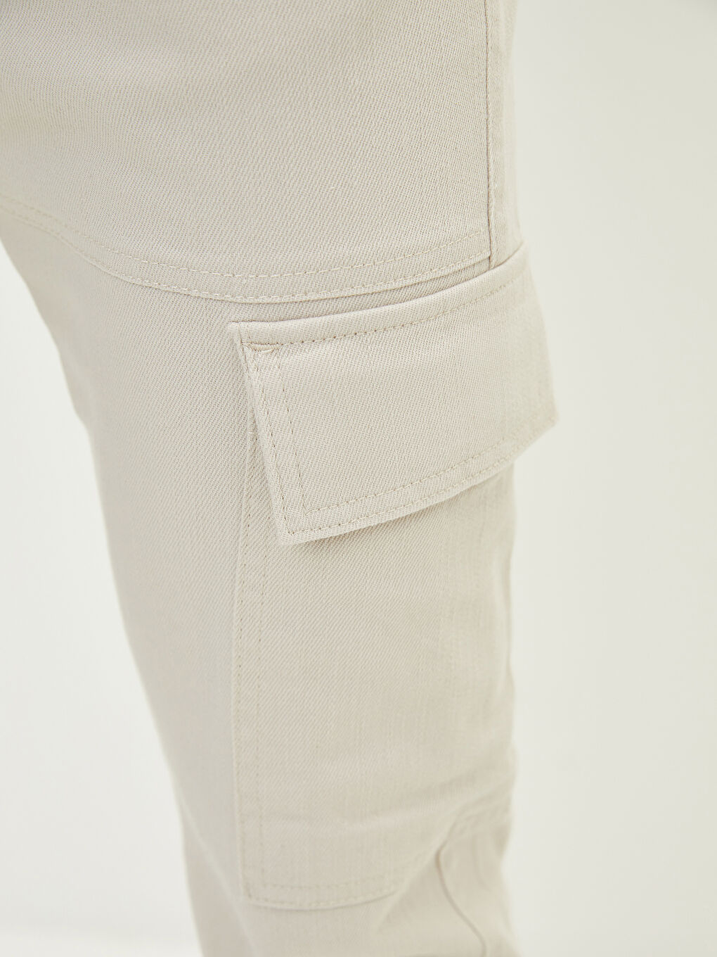 Bej Slim Fit Erkek Kargo Pantolon-2