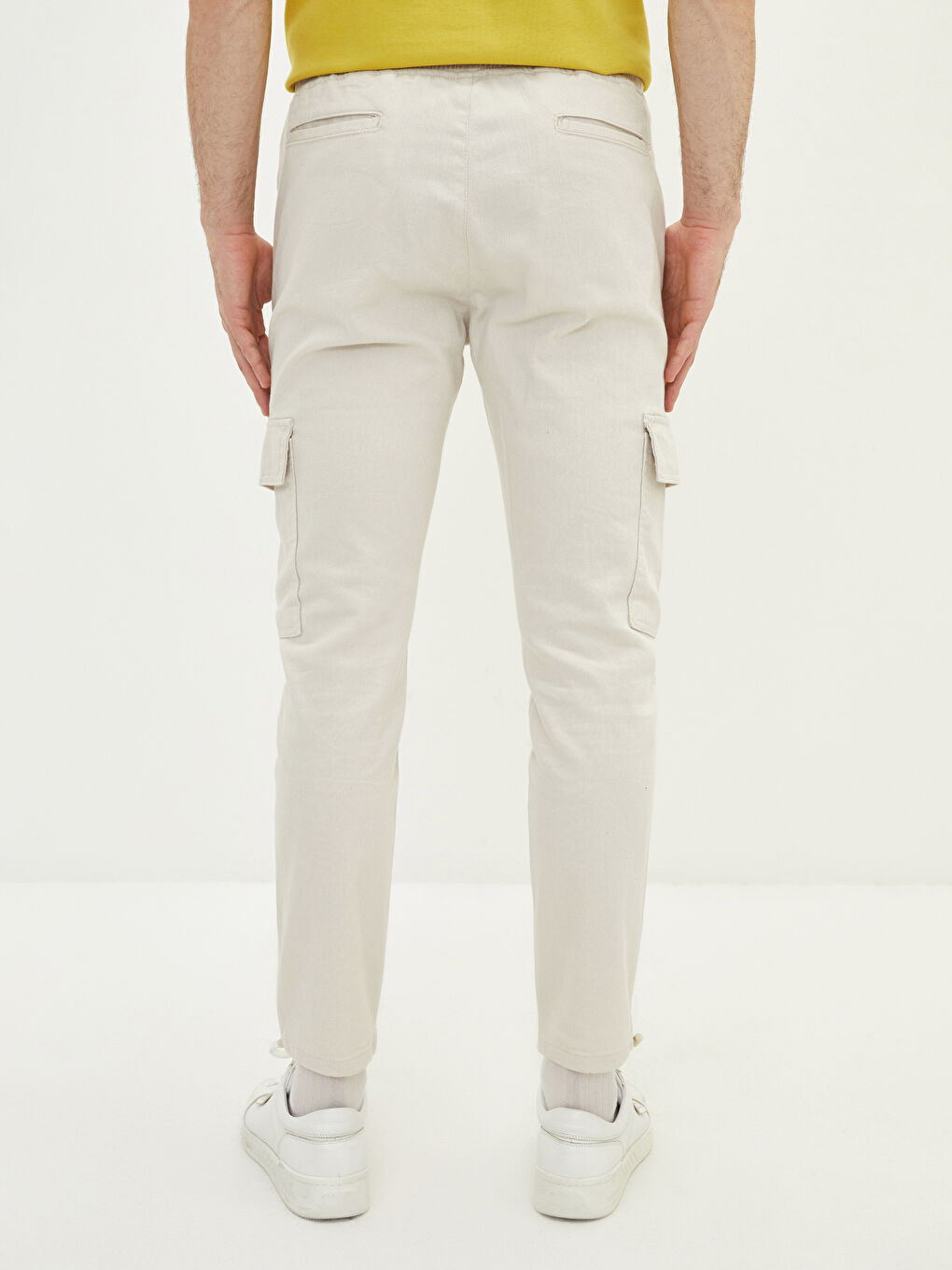Bej Slim Fit Erkek Kargo Pantolon-4