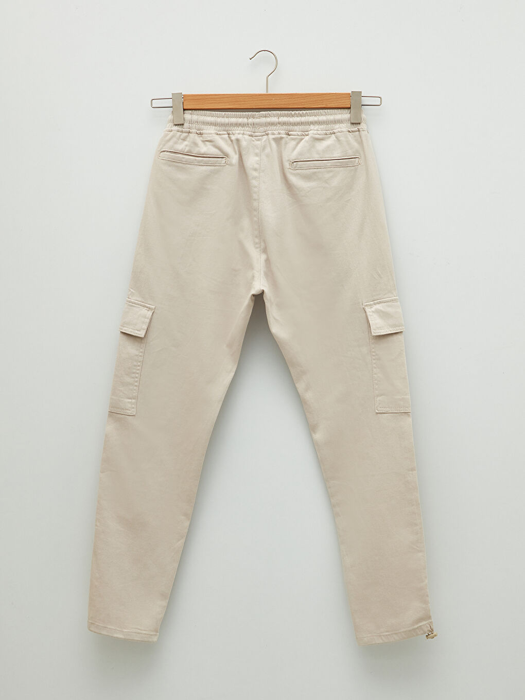 Bej Slim Fit Erkek Kargo Pantolon-6
