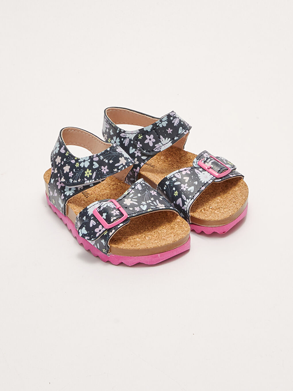 Sandales Imprimées à Double Bande avec Fermeture Velcro pour Bébé Fille