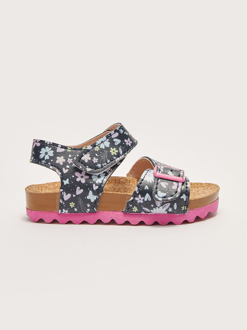 Sandales Imprimées à Double Bande avec Fermeture Velcro pour Bébé Fille-1