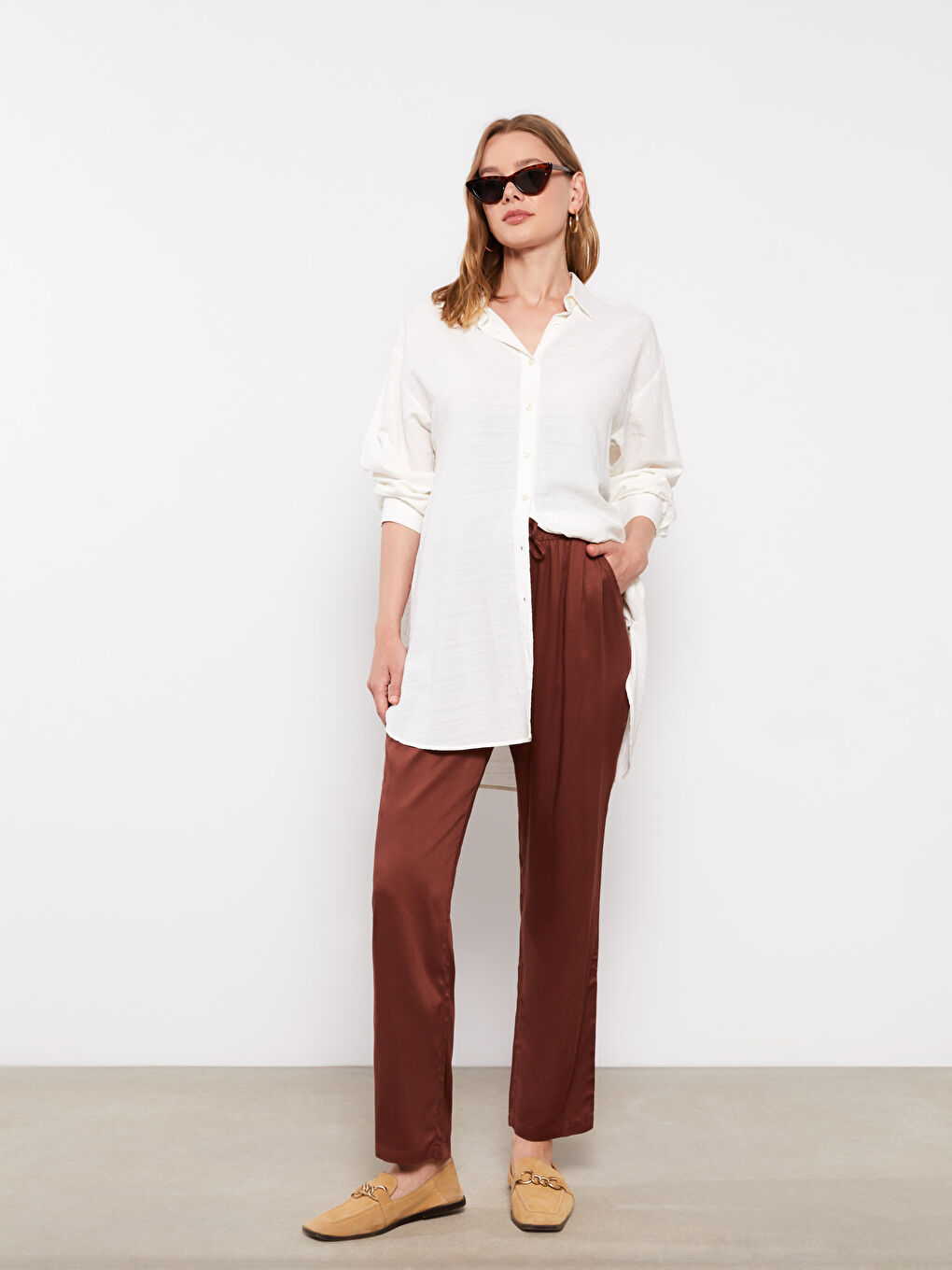 Elastic Waist Straight Pocket Detailed Gabardine Maternity Trousers -S2GJ43Z8-S4L